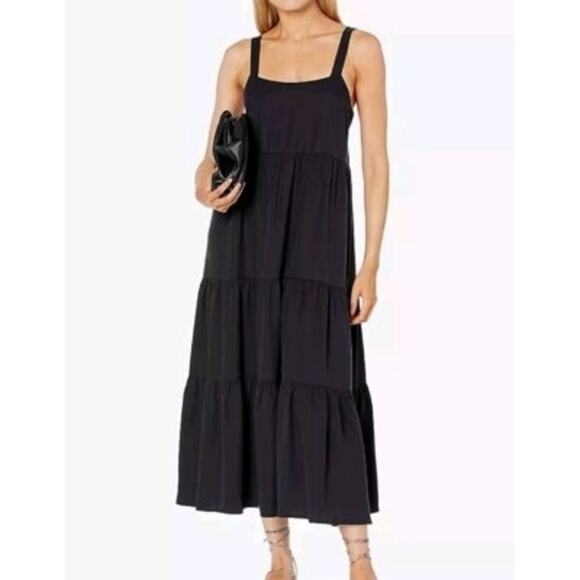 The Drop Women's Britt Tiered Maxi Tent Dress Black Women Size XXL - Picture 1 of 8